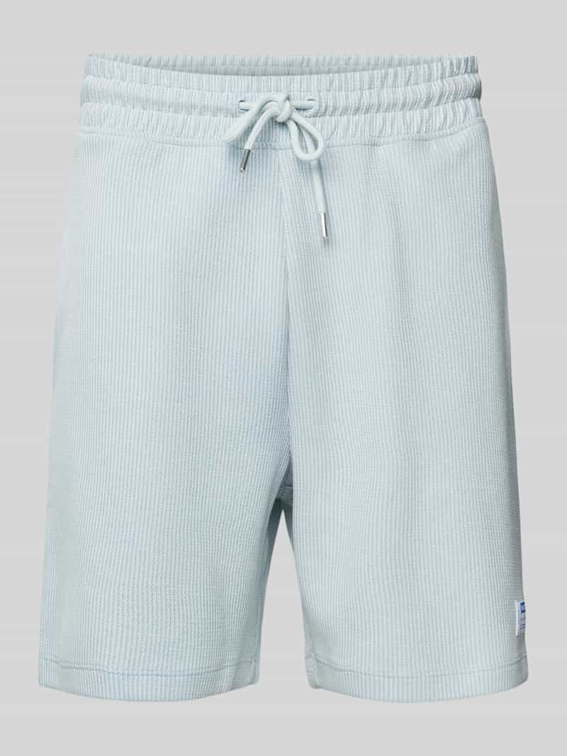 Hugo Blue Regular fit sweatshorts met structuurmotief model 'Nuwafflo'
