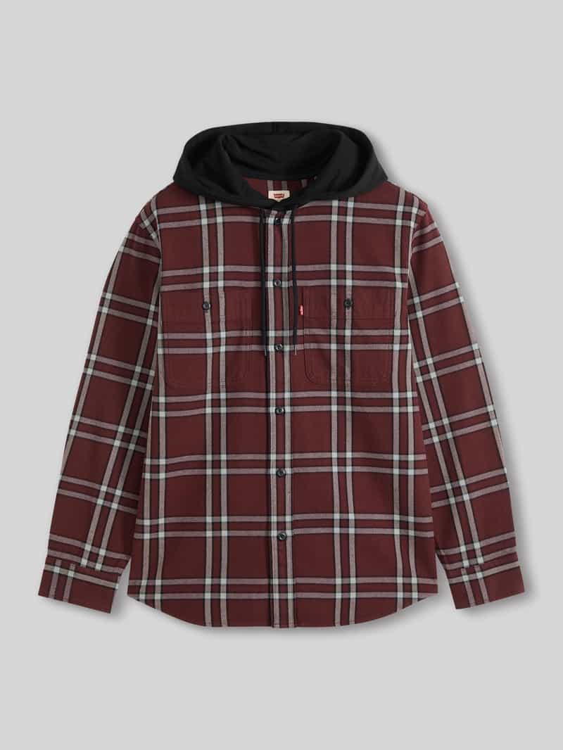 Levi's Regular fit vrijetijdsoverhemd van puur katoen met capuchon