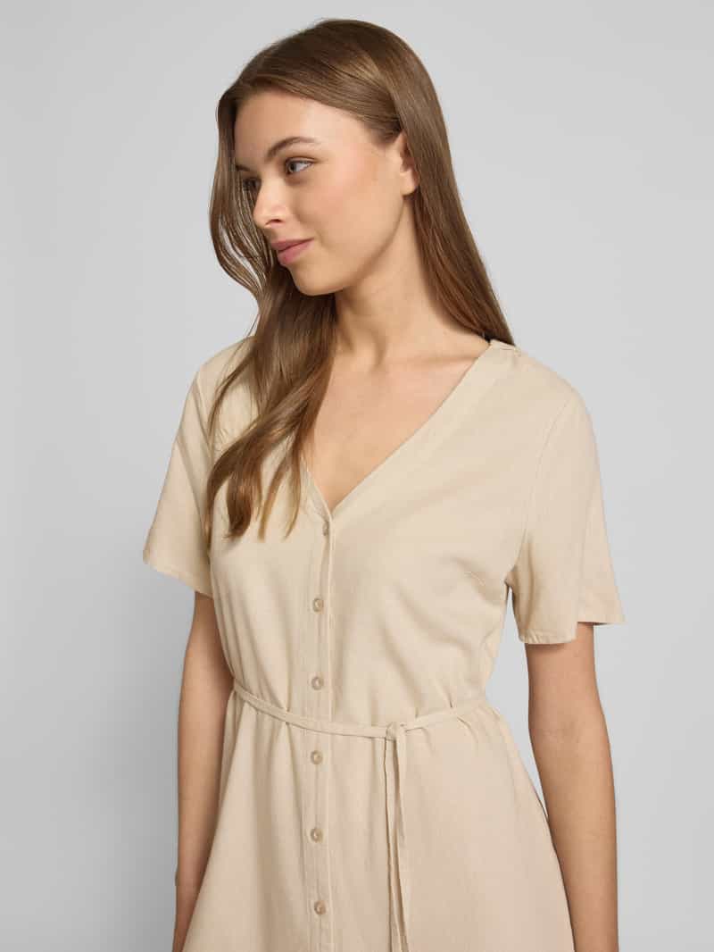 Vero Moda Loose fit mini-jurk van een mix van viscose en linnen model 'MYMILO'