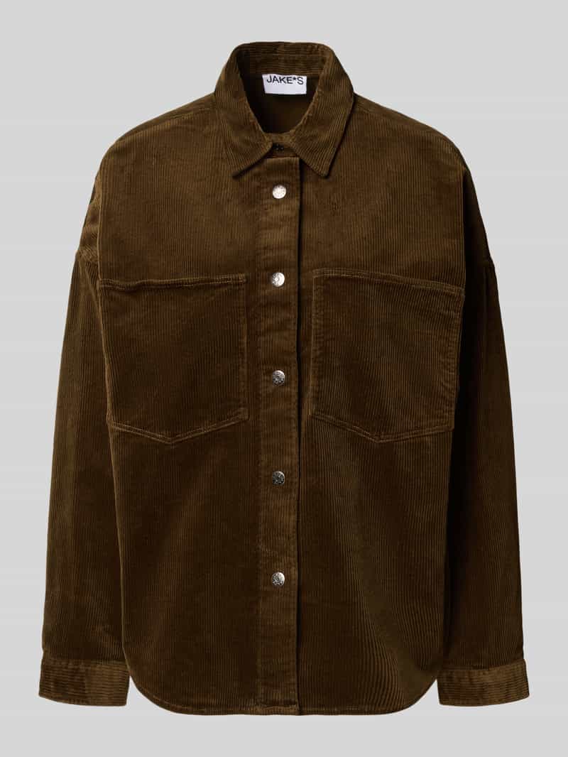 Jake*s Casual Regular fit overhemdblouse in ribcordlook