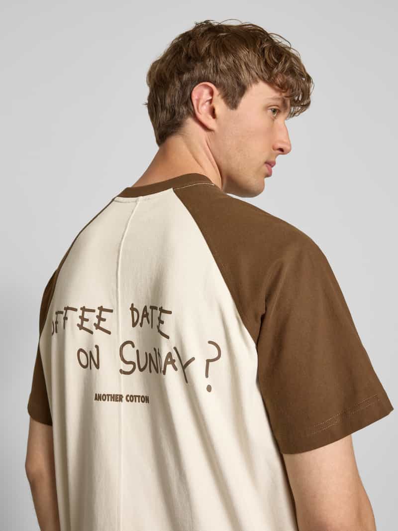 ANOTHER COTTON LAB Oversized T-shirt met raglanmouwen model 'Coffee Date'