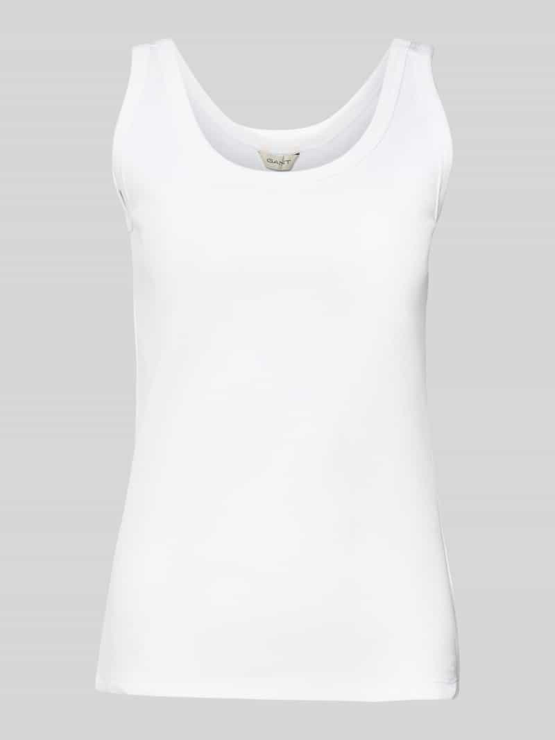Gant Tanktop met geribde ronde hals