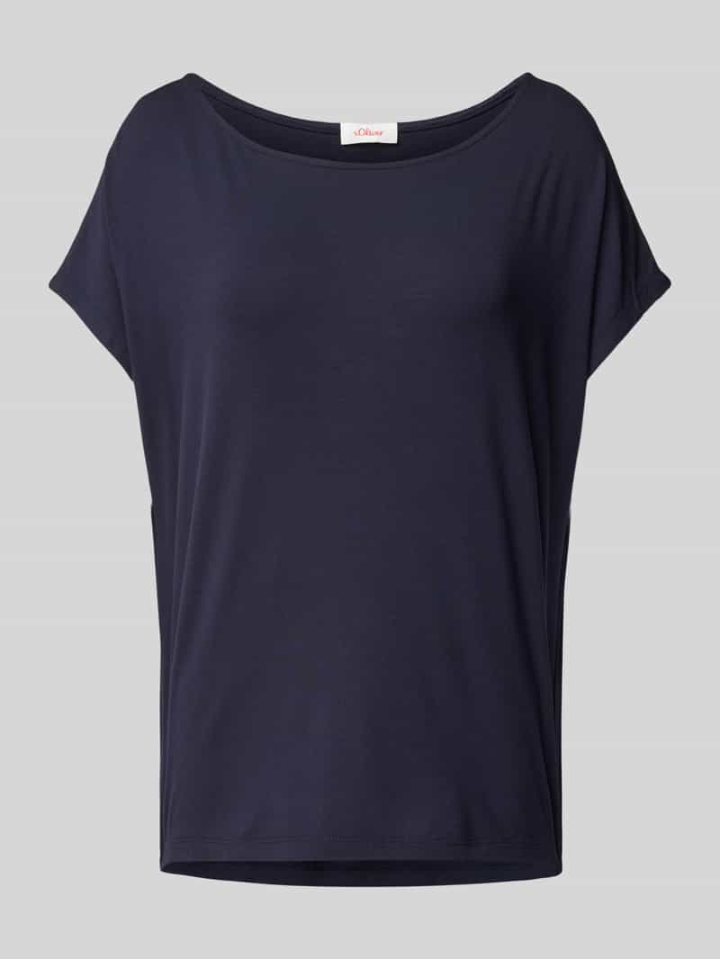 s.Oliver RED LABEL T-shirt van viscosemix met ronde hals
