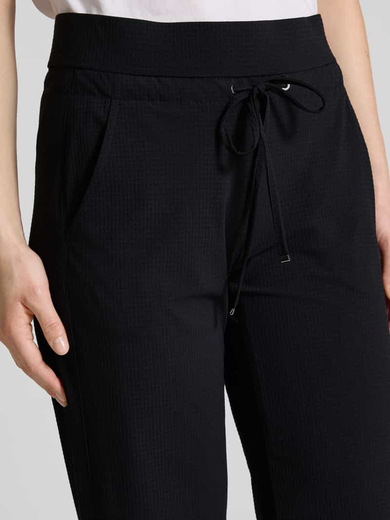RAFFAELLO ROSSI Straight fit stoffen broek met structuurmotief model 'CANDICE'
