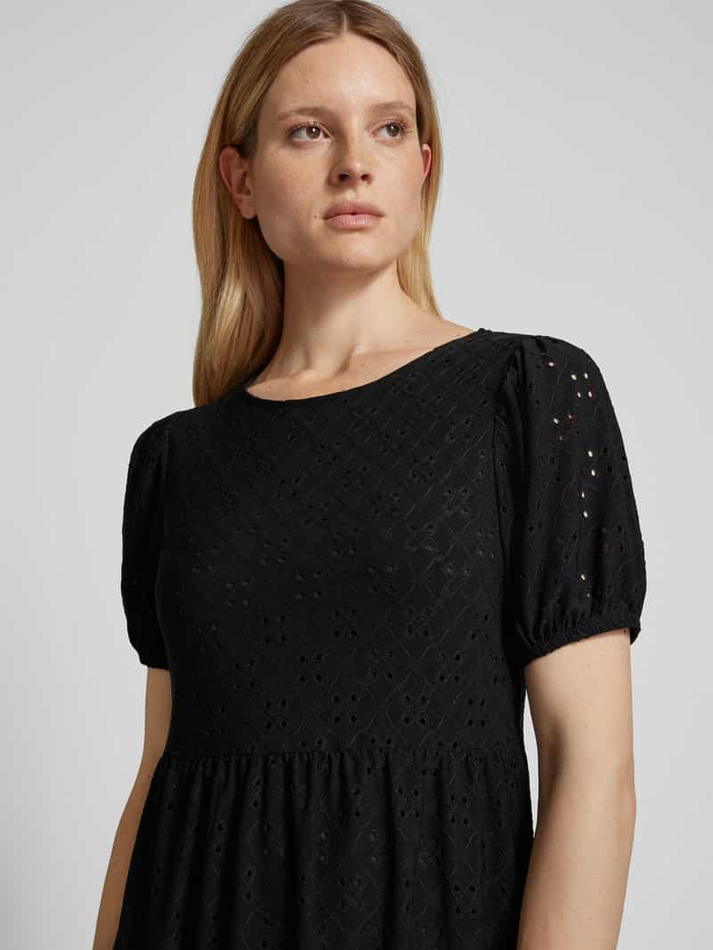 Pieces Mini-jurk met broderie anglaise