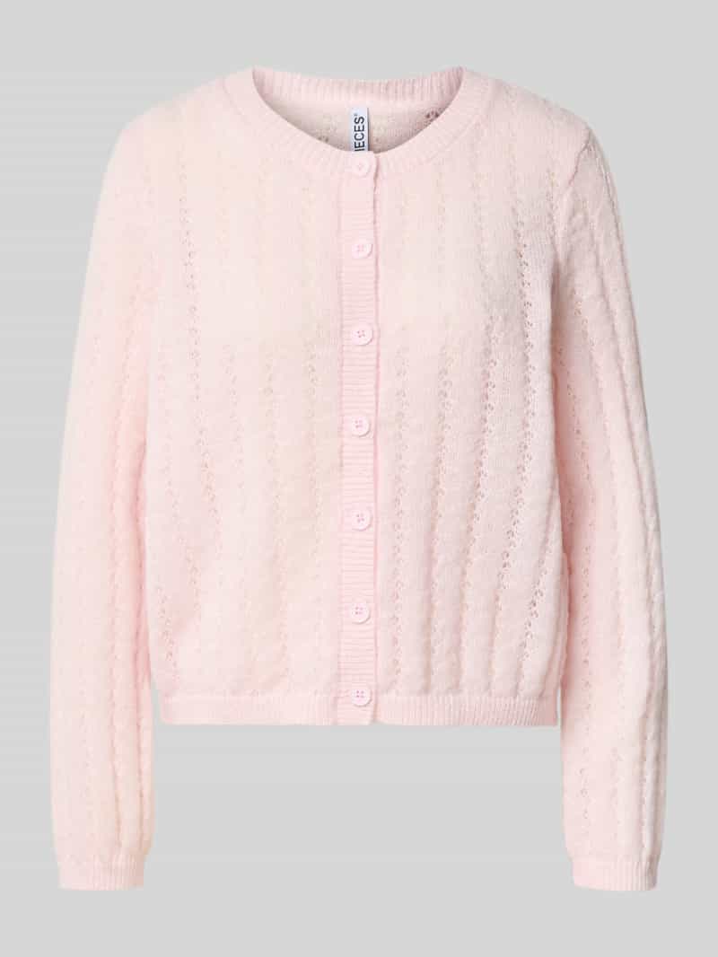 Pieces Regular fit gebreid jack met ronde hals model 'ADA'