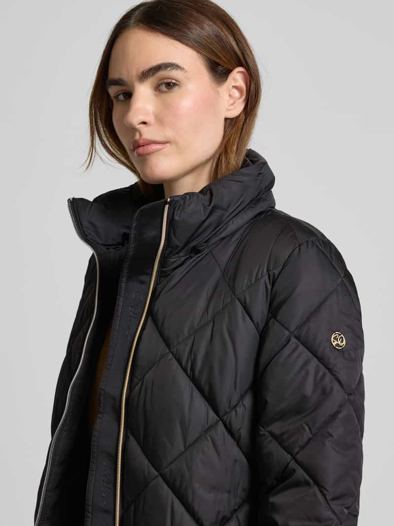 s.Oliver BLACK LABEL Regular fit gewatteerde lange jas met tweewegritssluiting