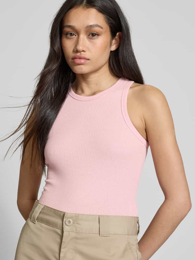 Pieces Regular fit tanktop in riblook model 'RUKA'