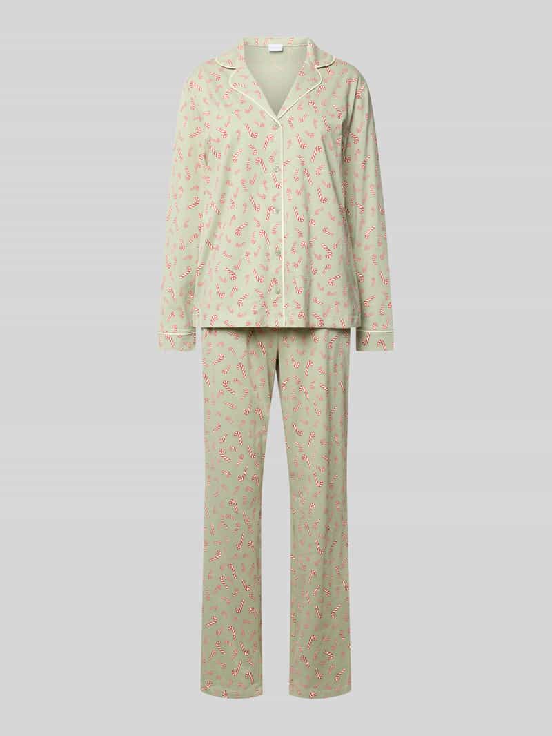 Lascana Pyjama met reverskraag model 'X-MAS'