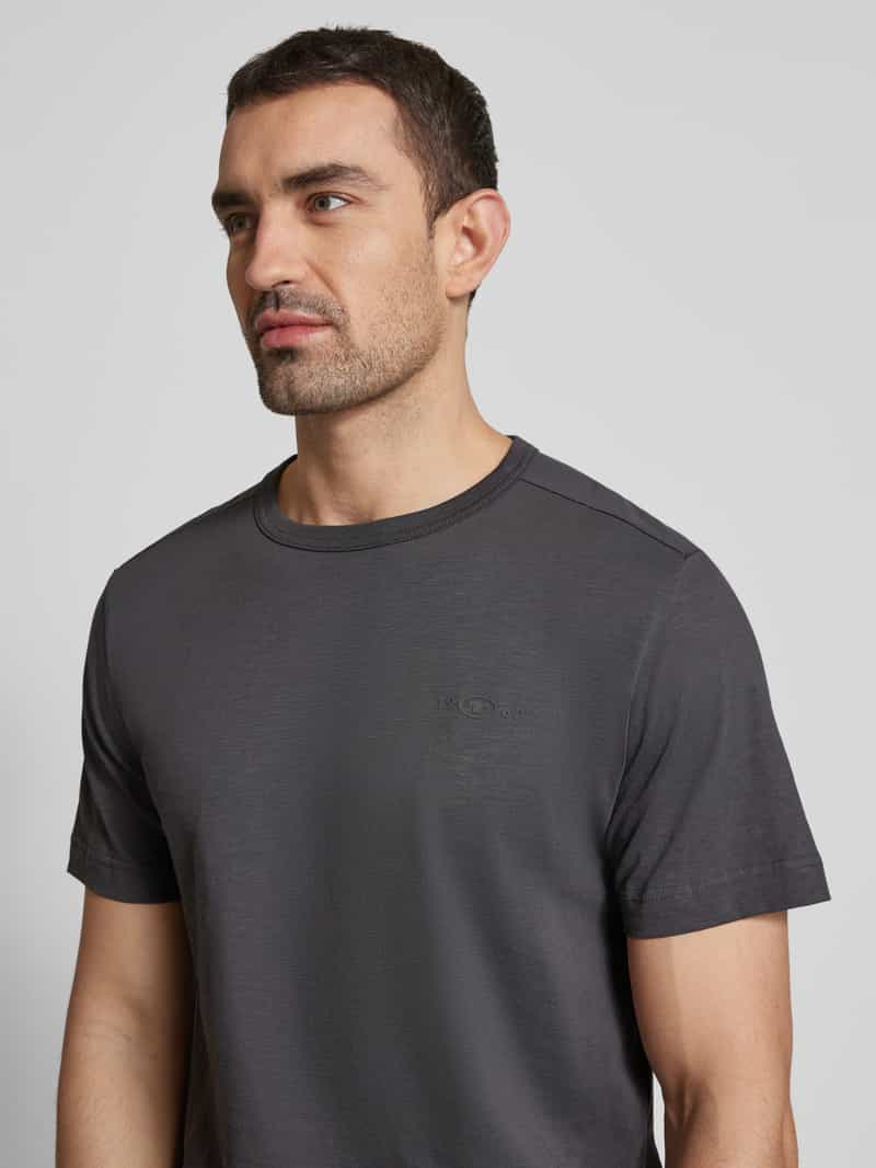 Tom Tailor Regular fit T-shirt van puur katoen met rubberen logoprint