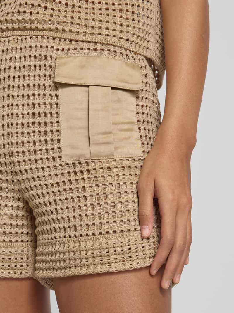 Marc Cain Korte broek met klepzakken en effectgaren