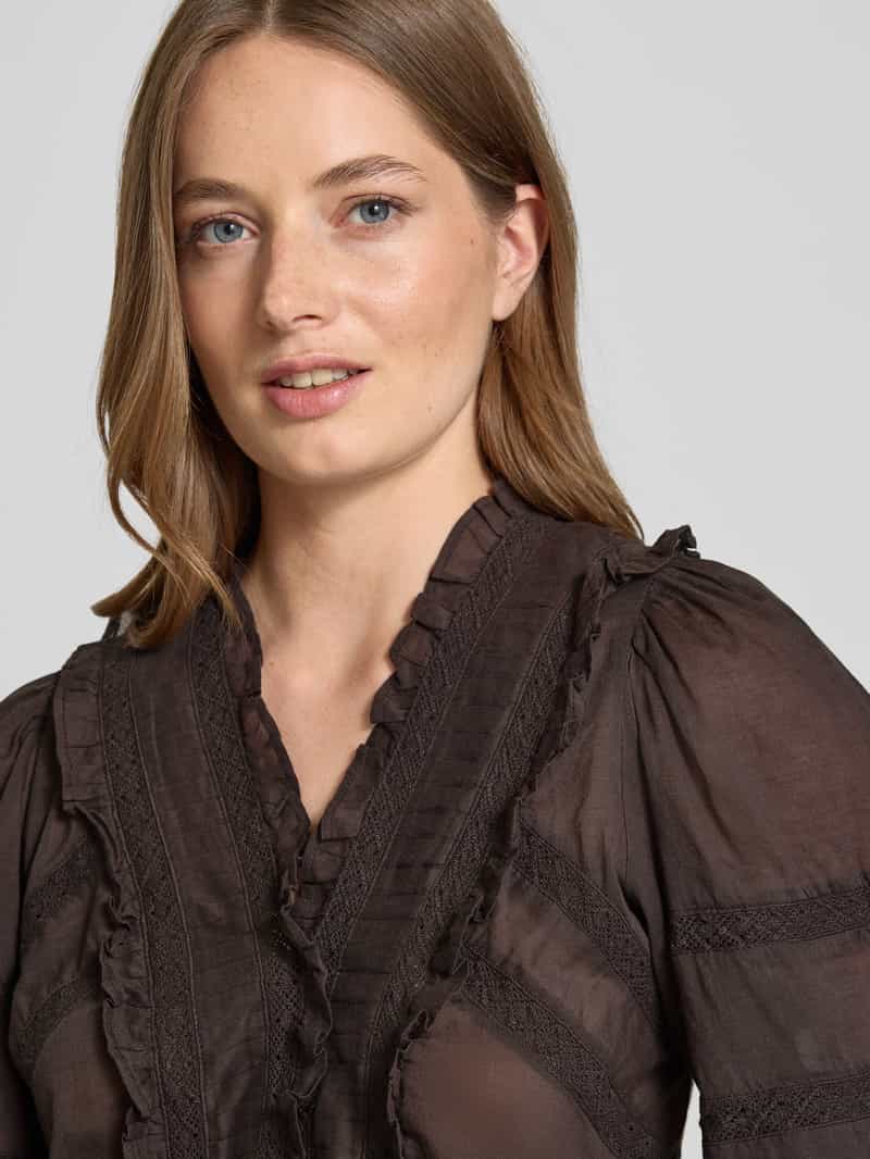 NEO NOIR Regular fit blouse met V-hals model 'Evienne'