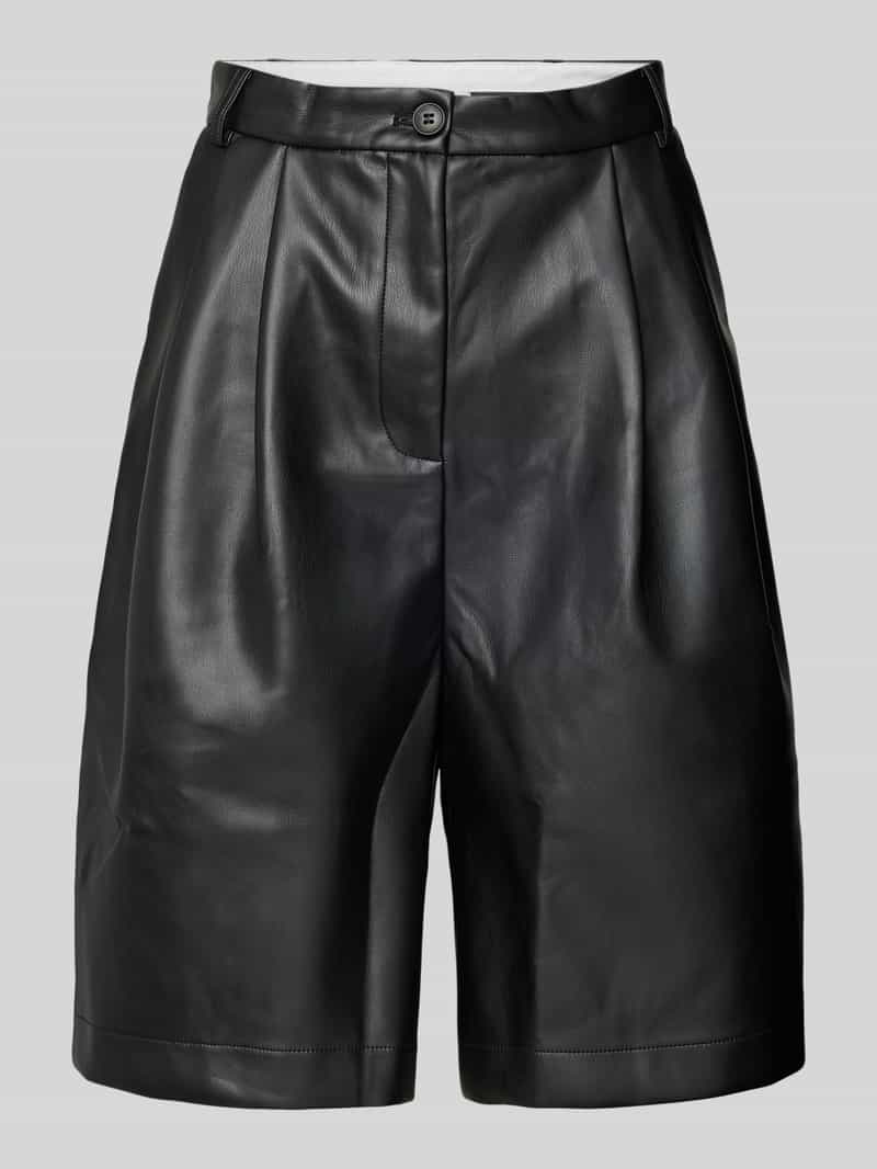 NEO NOIR Straight leg korte broek in leerlook model 'Nika'