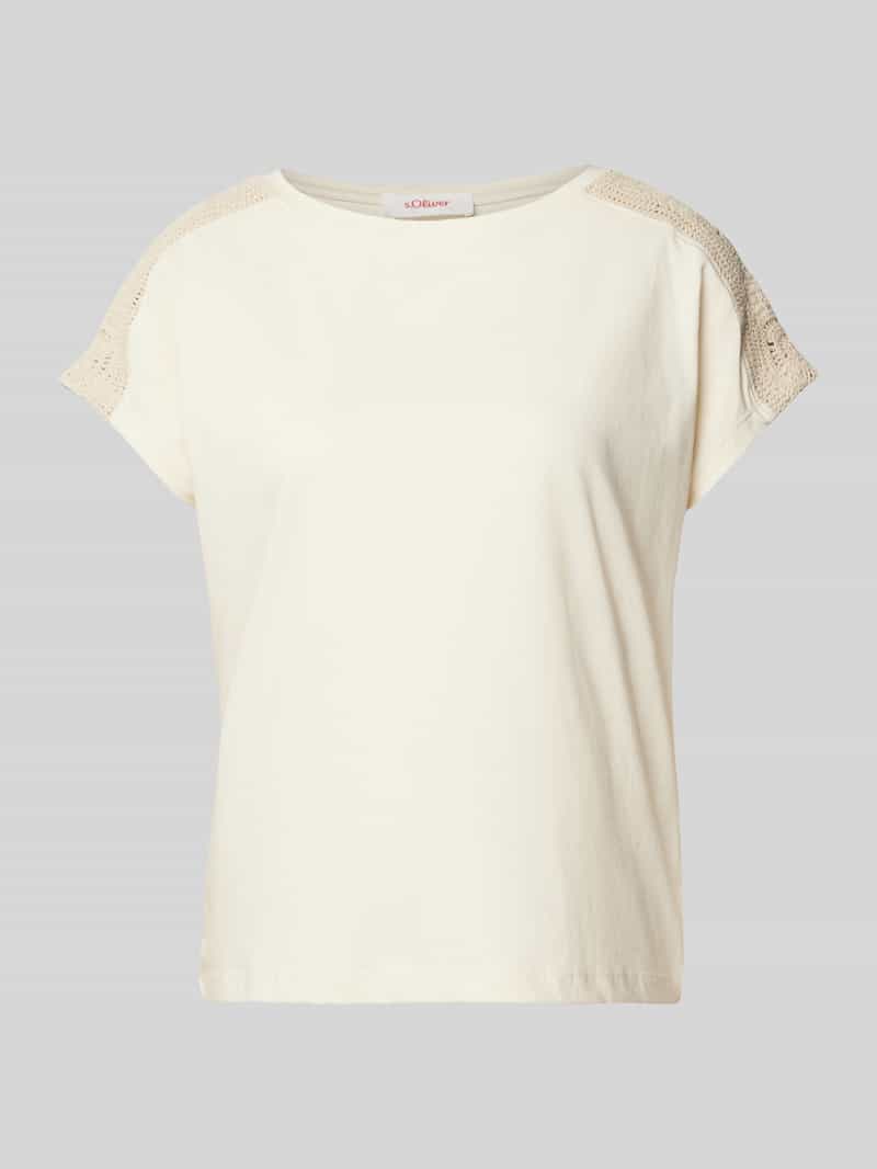 s.Oliver RED LABEL T-shirt met gehaakt kant en ronde hals