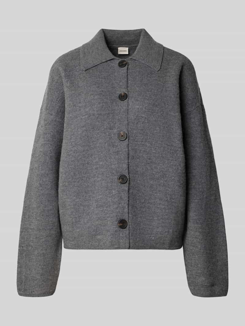 Stefanel Gebreid jack van wol met labeldetail