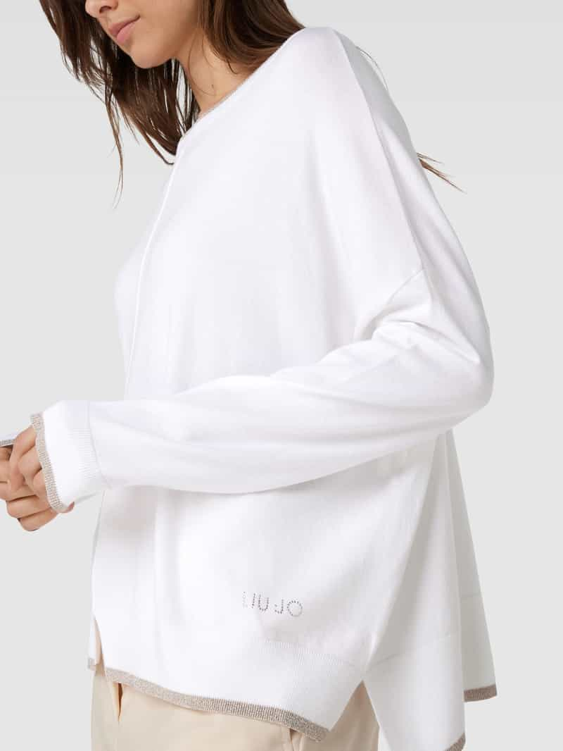 Liu Jo White Gebreide pullover met boothals