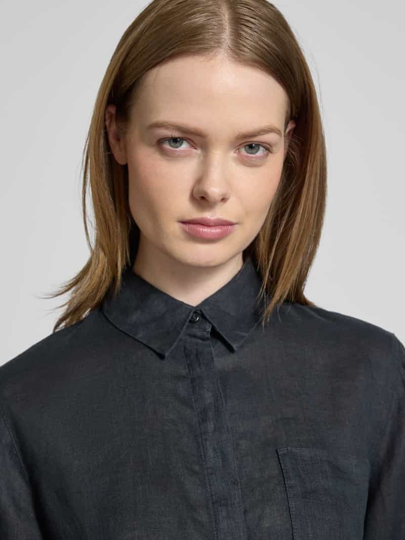 BRAX Regular fit linnen blouse met borstzak model 'Vickie'