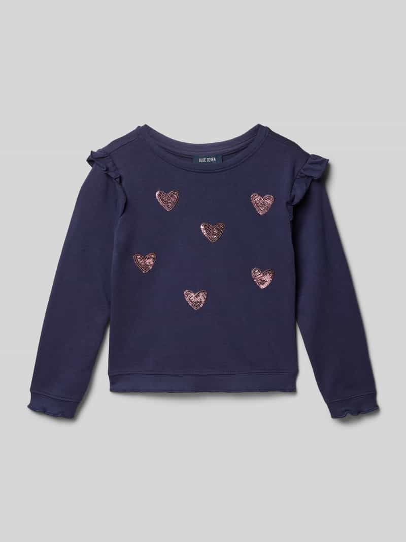 sweatshirt met ruches en ronde hals