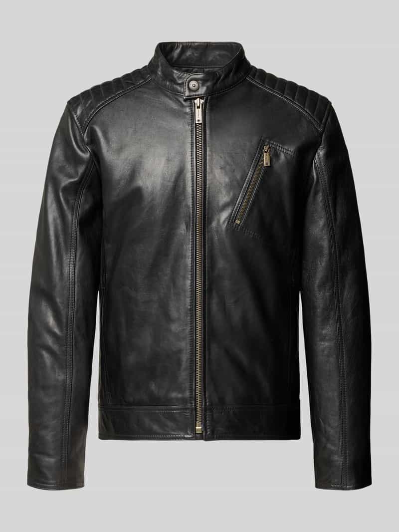 Strellson Regular fit leren jack van lamsnappa model 'PIERS'