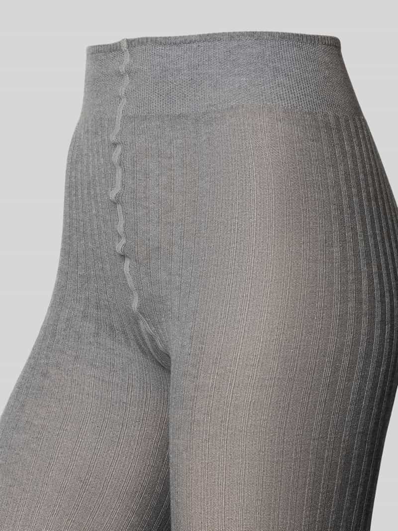 Falke Panty met structuurmotief, model 'Family' lichtgrijs, foto 3
