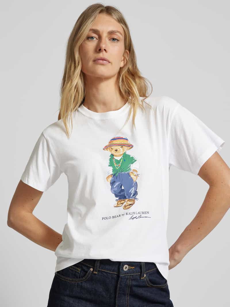 Polo Ralph Lauren T-shirt met motief- en labelprint model 'Beach'