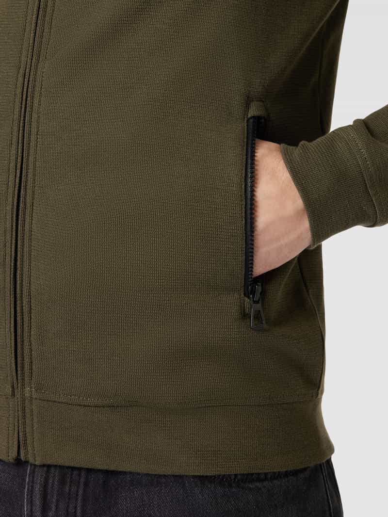 Lerros Sweatjack met ritszakken in effen design