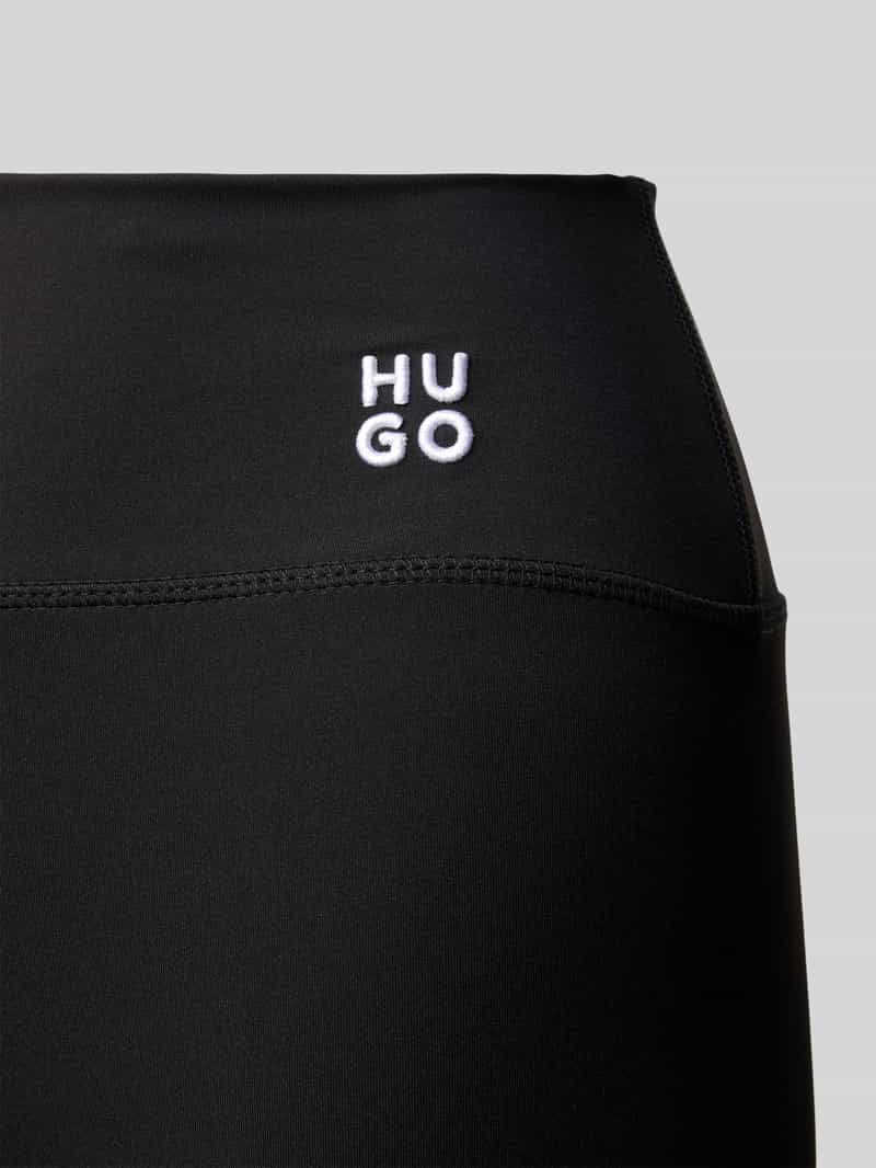 HUGO Super skinny fit korte broek met labelstitching model 'Nopardino'
