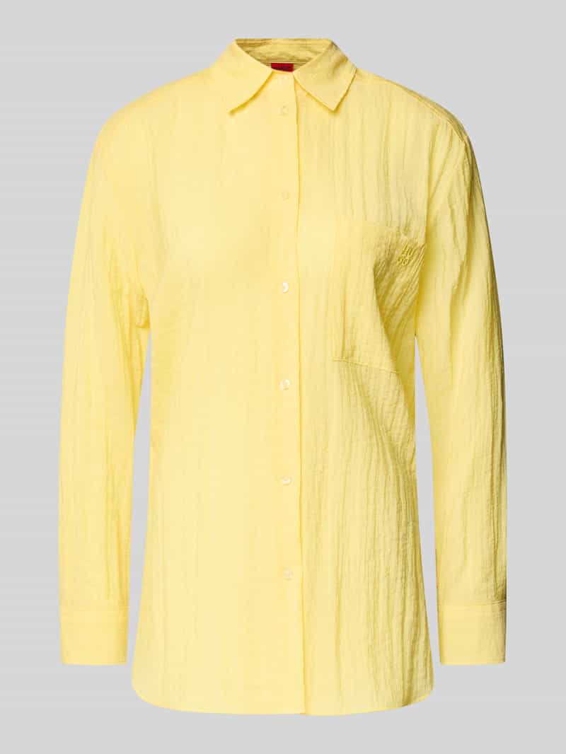 HUGO Regular fit overhemdblouse in kreuklook model 'Elodina'