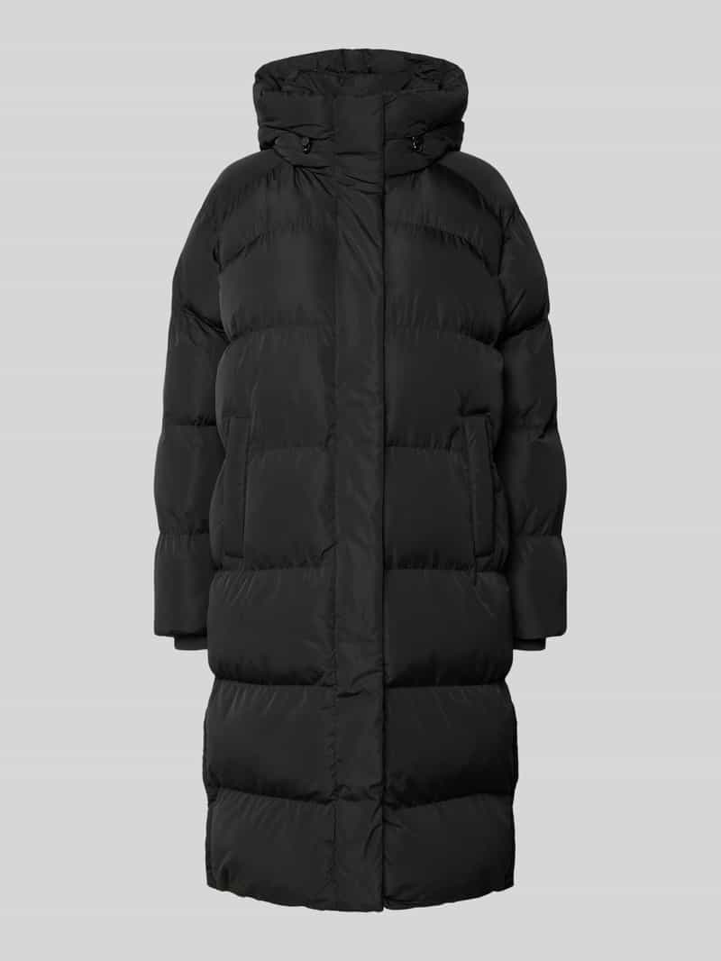 Superdry Gewatteerde lange jas met capuchon en steekzakken