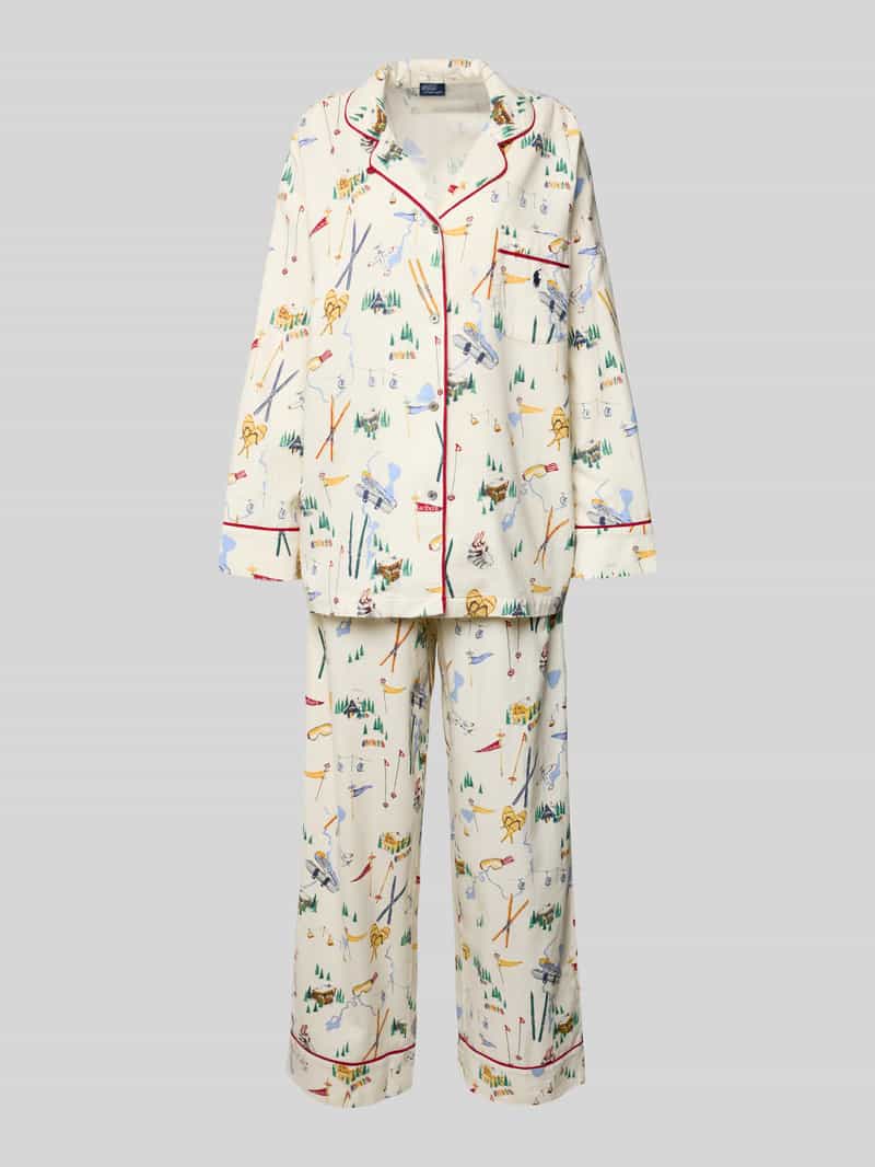 Polo Ralph Lauren Relaxed fit pyjama met reverskraag model 'Cozy'