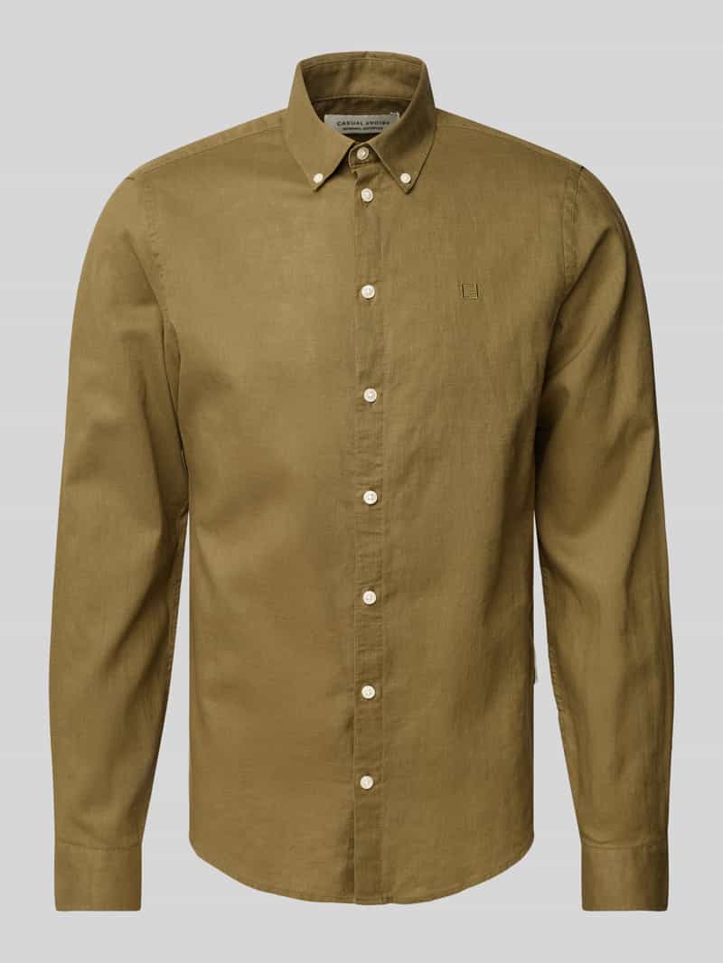 casual friday Regular fit linnen overhemd met button-downkraag model 'Anton'