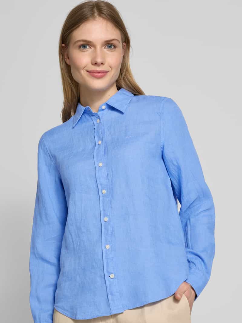 Gant Regular fit linnen overhemd met platte kraag