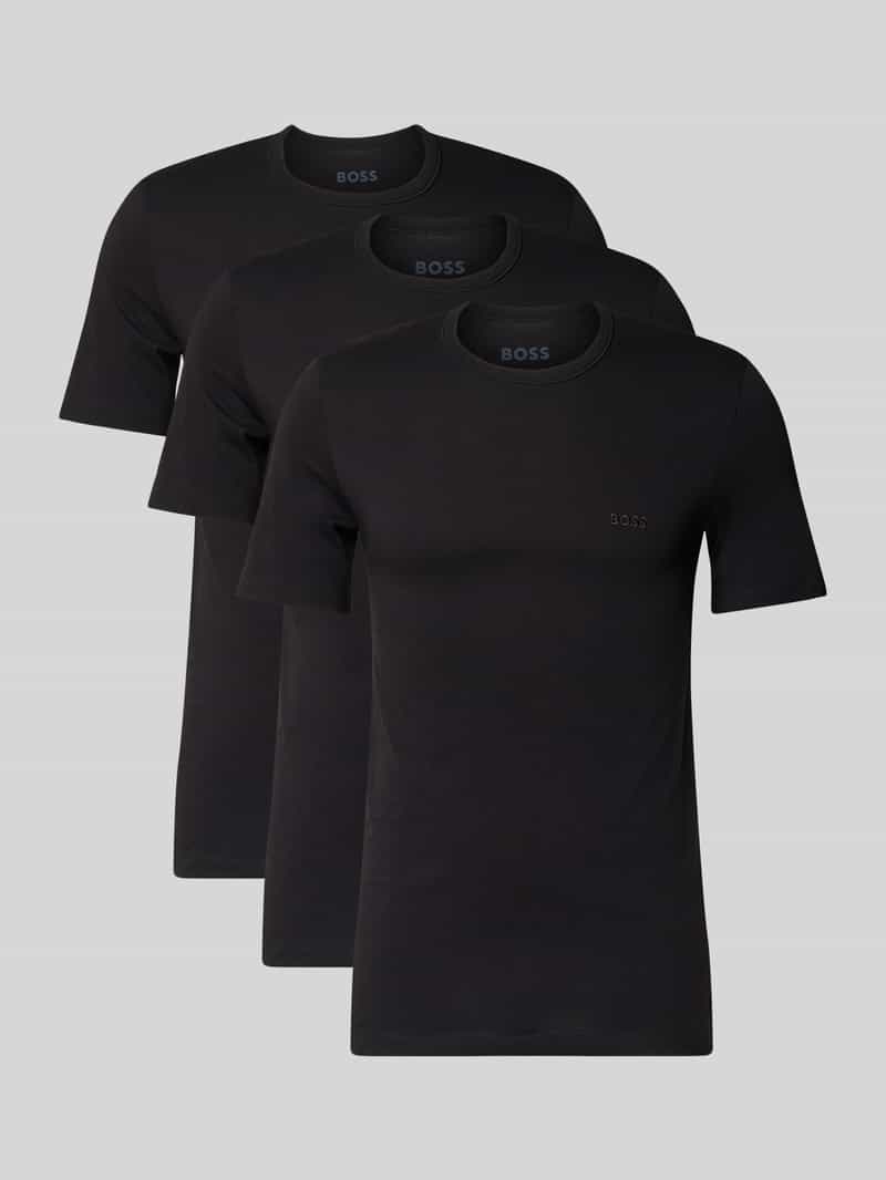 regular fit T-shirt van puur katoen model 'CLASSIC' in set van 3