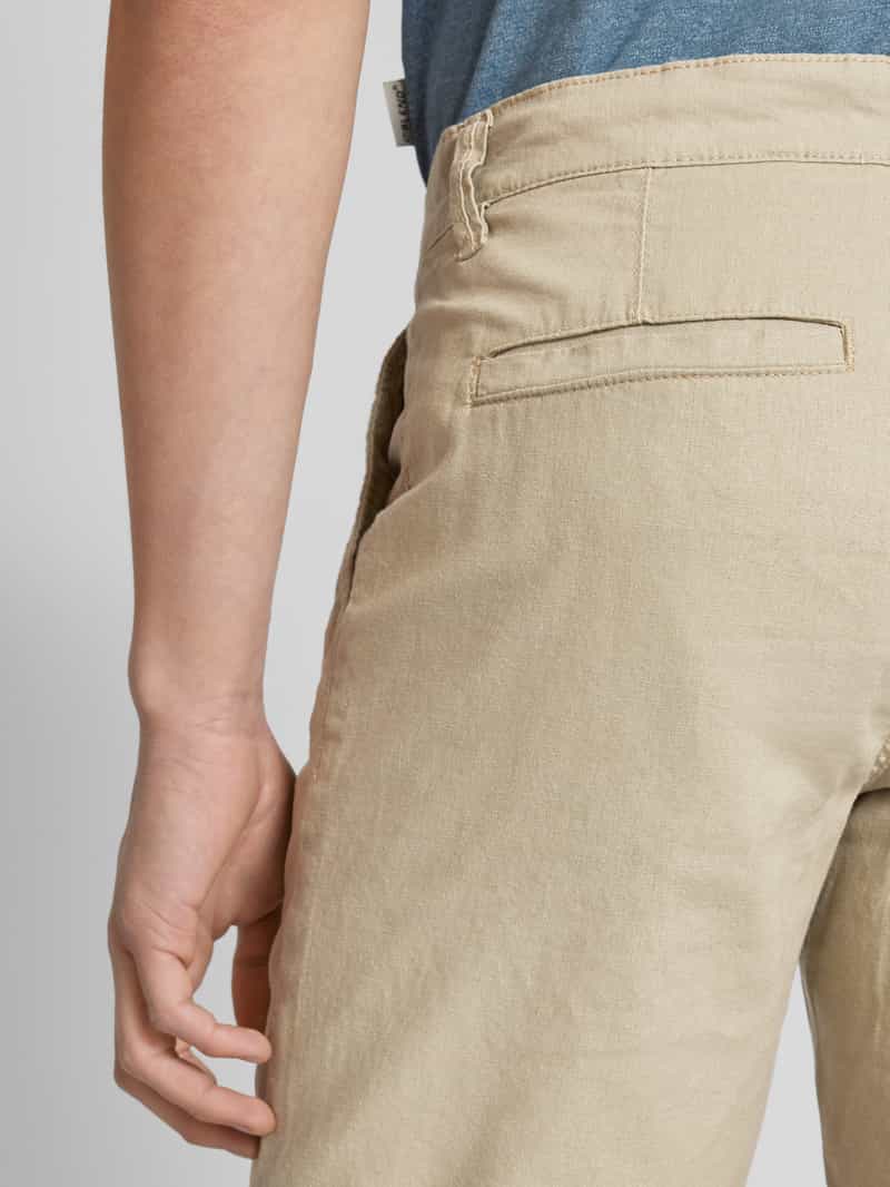 Blend Regular fit korte linnen broek in effen design