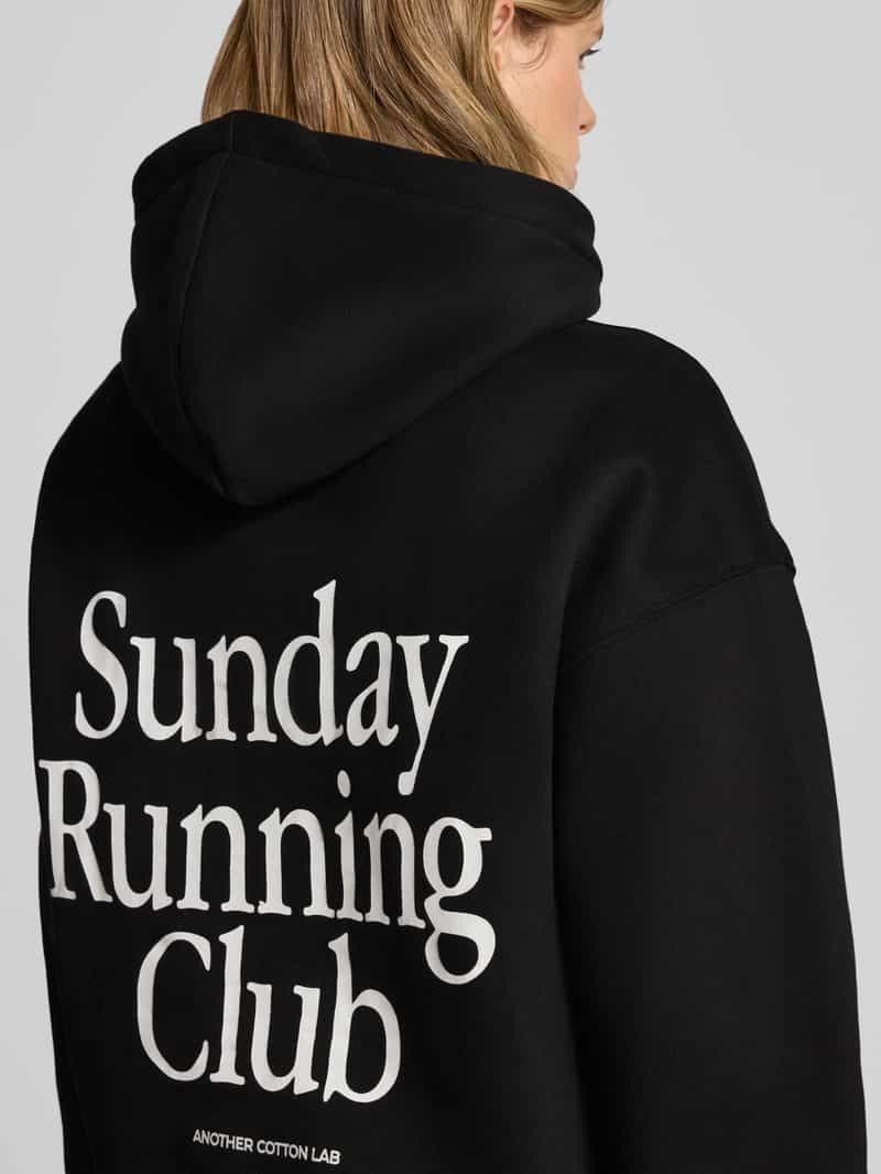 ANOTHER COTTON LAB Hoodie van Escorial-wol met statementprint