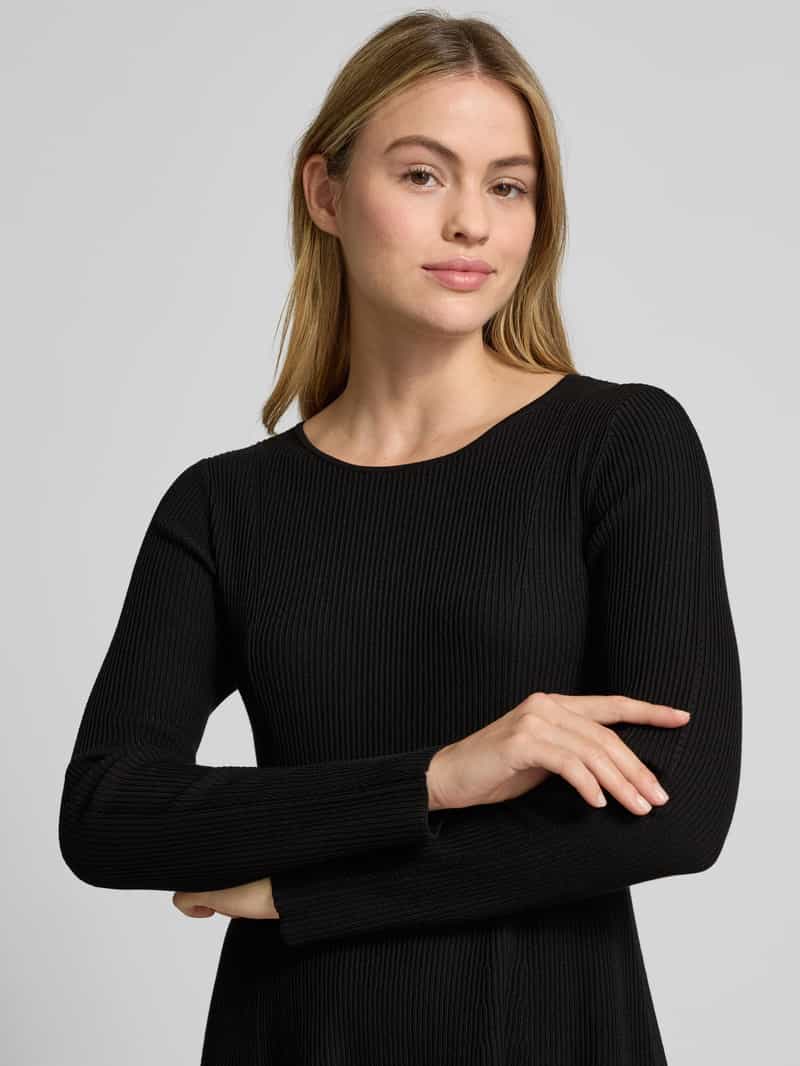 s.Oliver BLACK LABEL Shaped fit gebreide jurk van geribde viscosemix