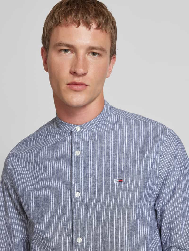 Tommy Jeans Regular fit vrijetijdsoverhemd van een mix van katoen en linnen