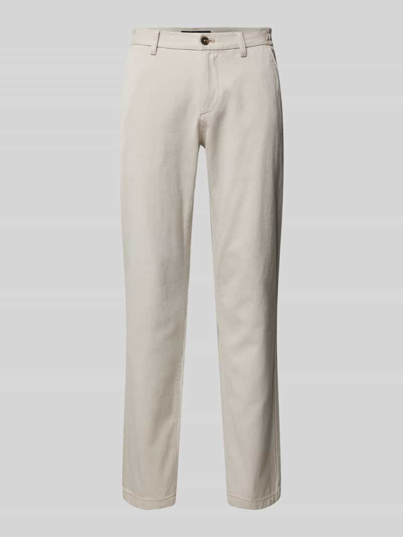 Marc O'Polo Regular fit chino van katoenmix met een fijn tweekleurig zigzagmotief model 'STIG'