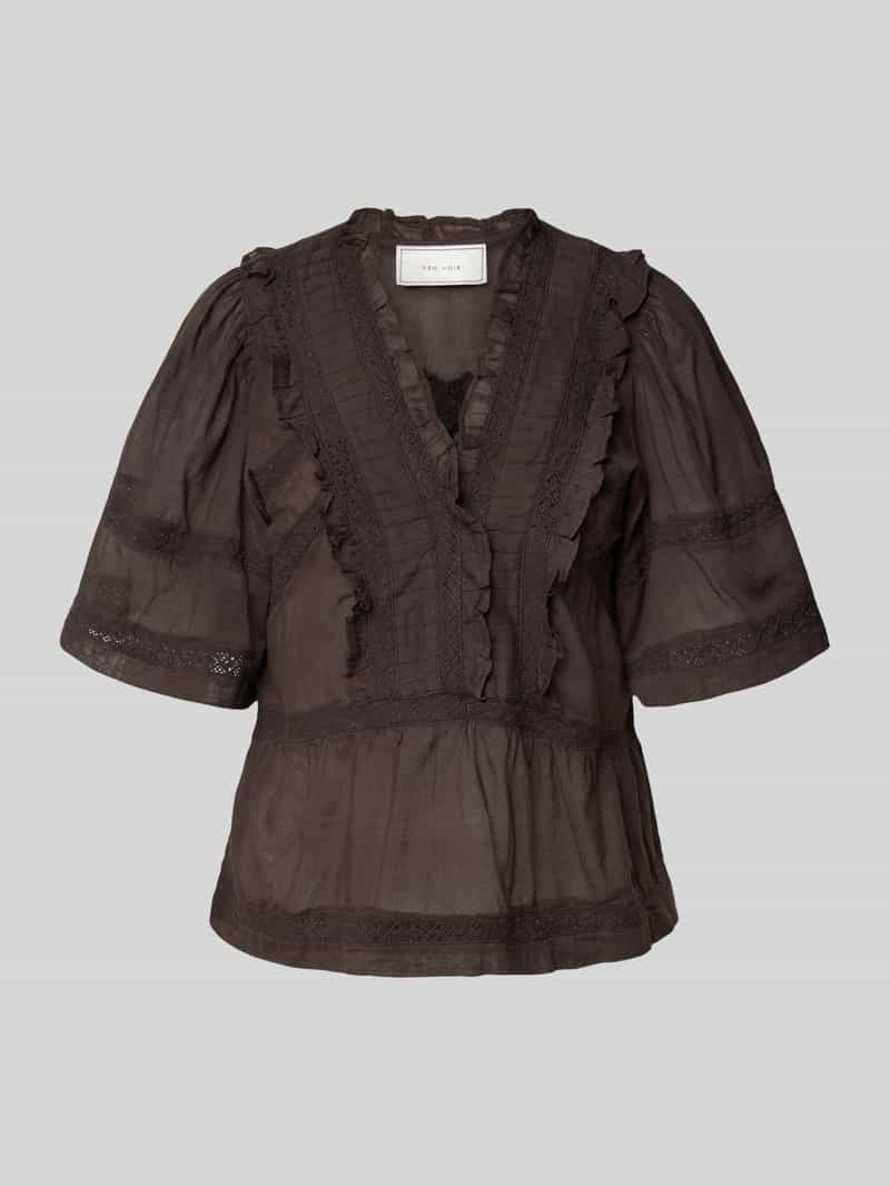 NEO NOIR Regular fit blouse met V-hals model 'Evienne'