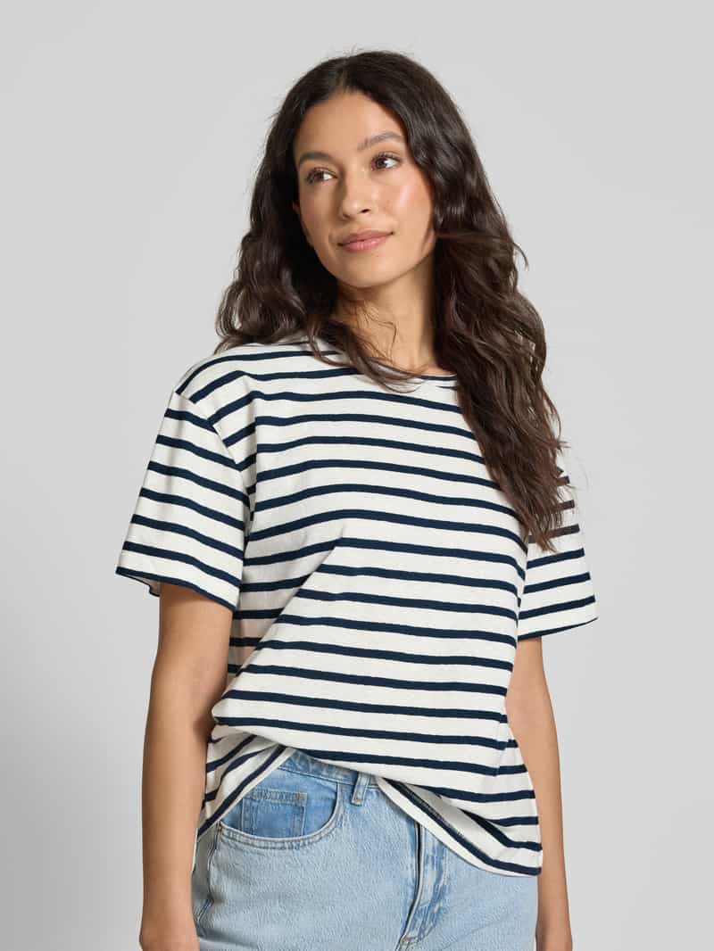 Tommy Hilfiger Relaxed fit T-shirt van een mix van linnen en katoen