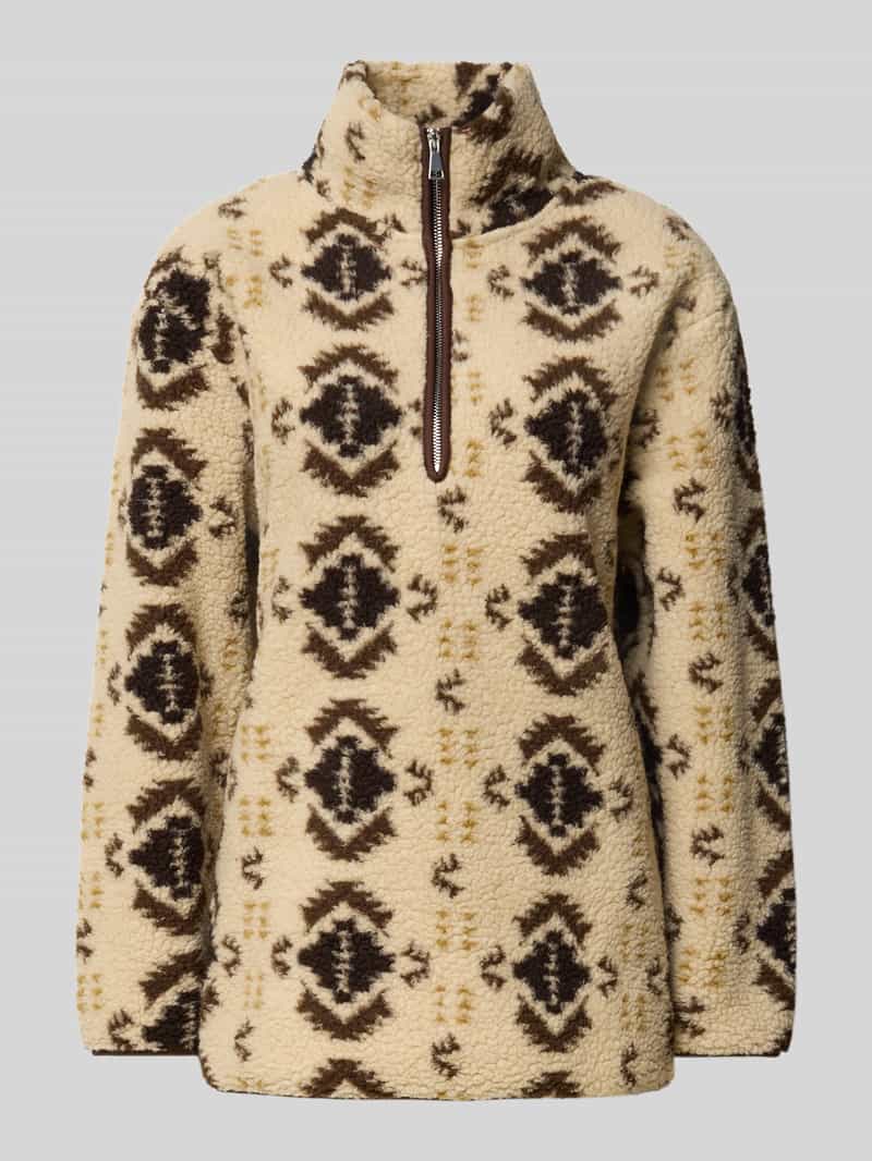 b.Young Fleecepullover met opstaande kraag model 'Cillan Pile Jacket'