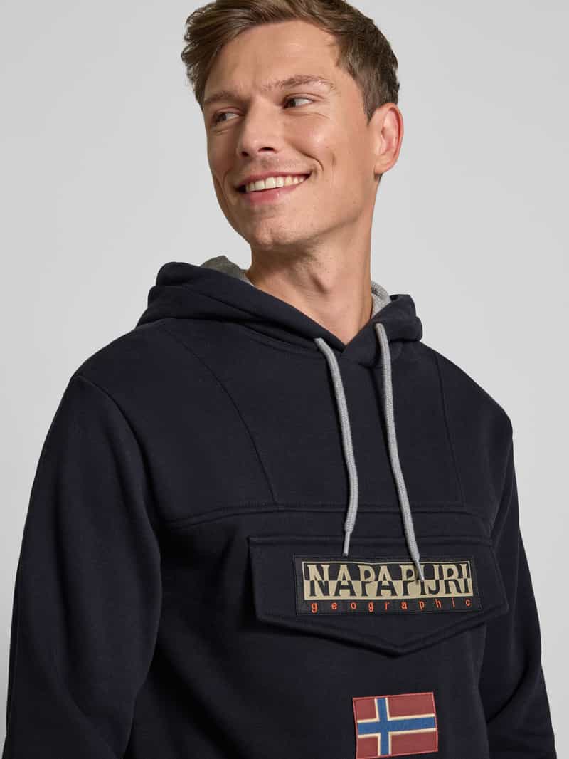 Napapijri Sweatshirt met labelpatch model 'BURGEE WINT'