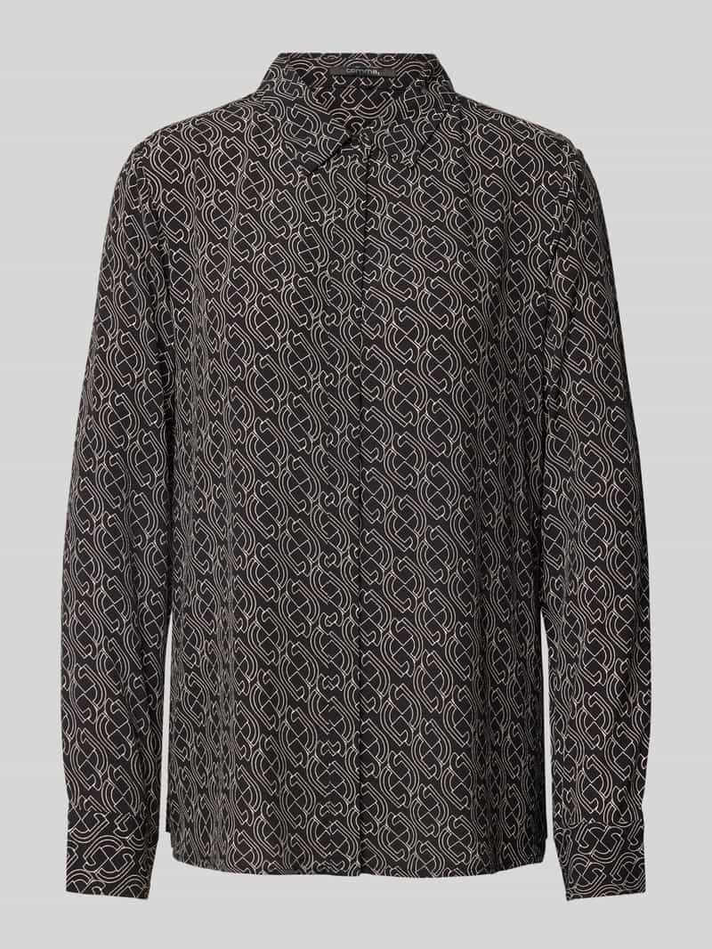 comma Regular fit overhemdblouse van pure viscose met zijsplitten