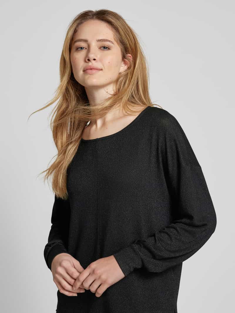 Tom Tailor Loose fit shirt met lange mouwen van viscosemix met glittereffect