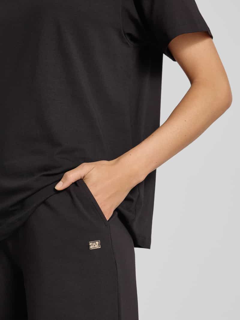 EA7 Emporio Armani Sweatpants met wijde pijpen en labeldetail