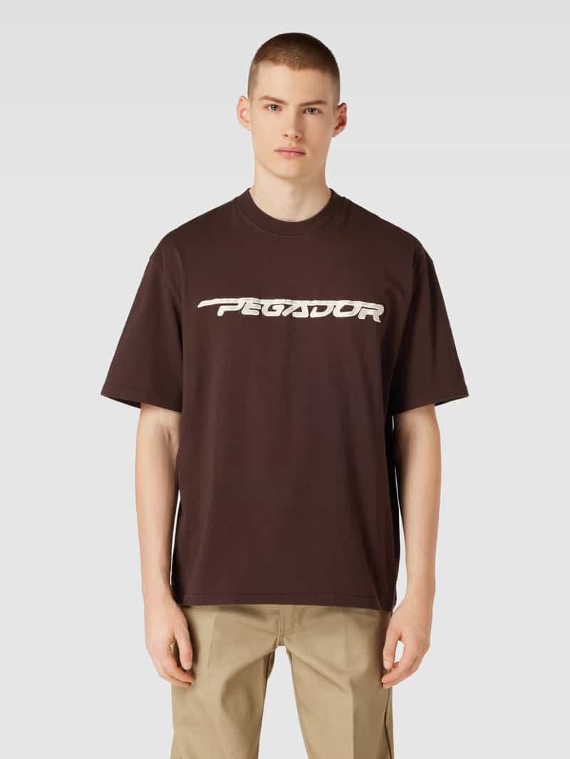 Oversized T-shirt met labelstitching, model 'MANOR' Pegador