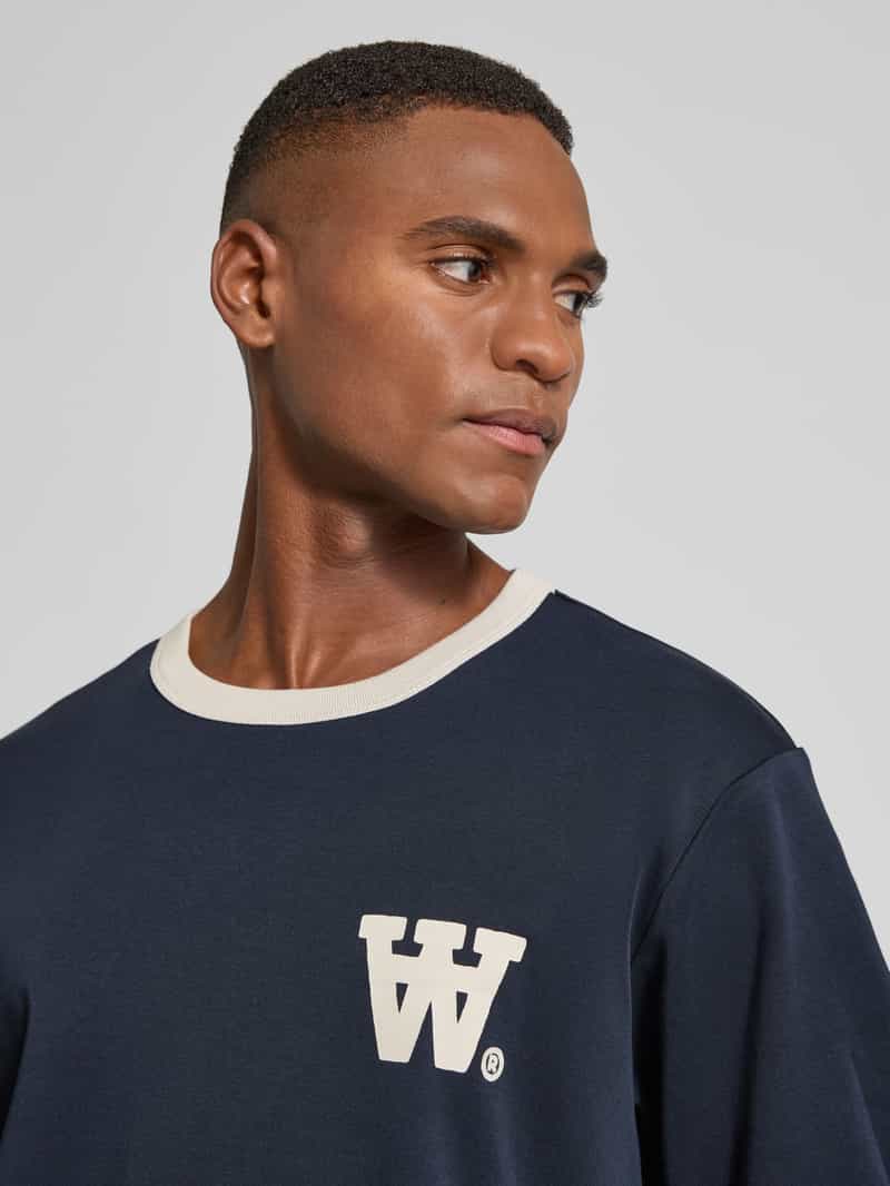 Wood T-shirt met geribde ronde hals model 'Parker'