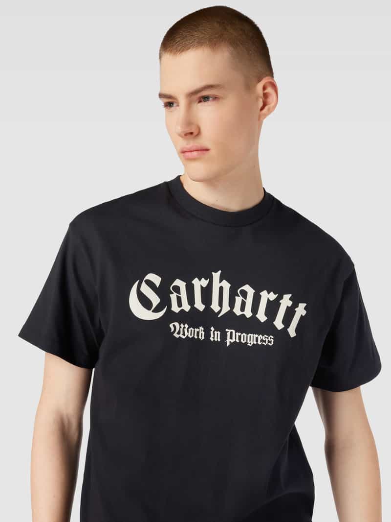 Carhartt Work In Progress T-shirt met labelprint model 'ONYX'