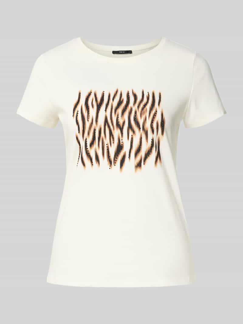Zero T-shirt met strass-steentjes en ronde hals