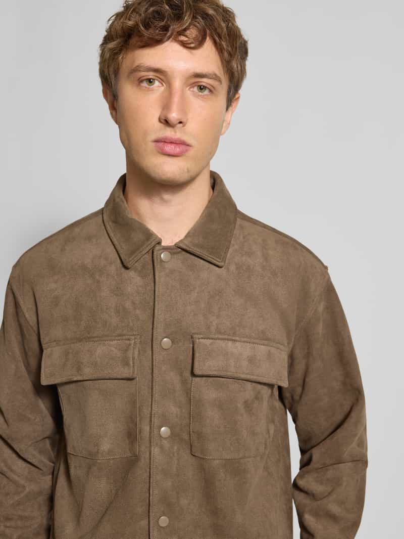 Only & Sons Regular fit jack in suèdelook met klepzakken op de borst model 'RAVI'